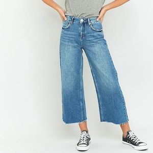 BDG Flood Wide Leg Washed Blue Jeans raw hem Sz 27